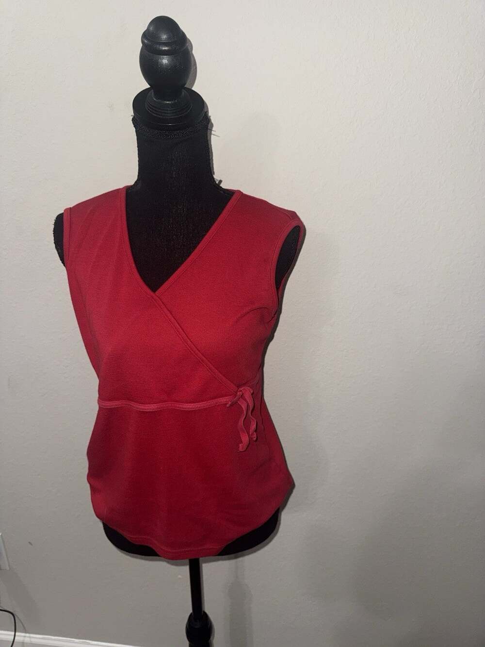 Vintage Red Bow Wrap Tank Top – Romantic Boho Cottagecore – Size Medium Artsy